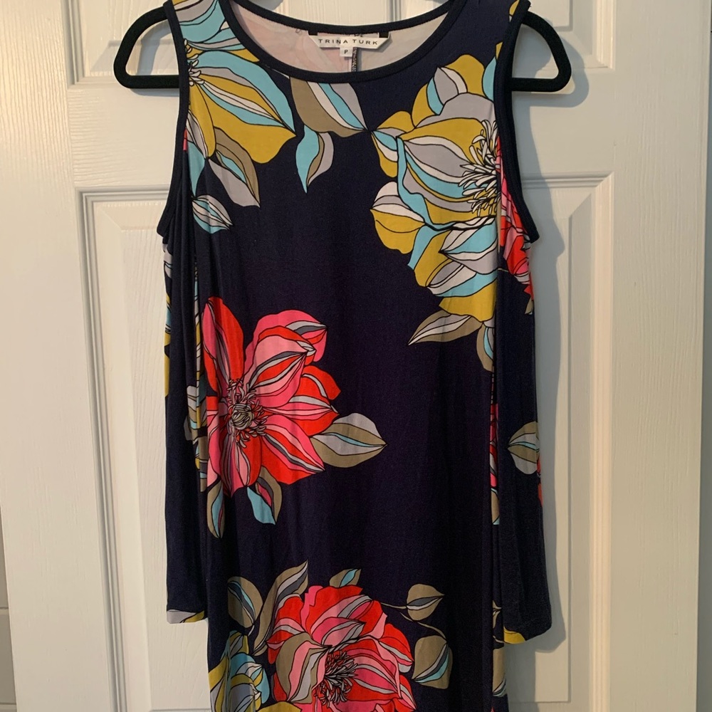 Trina Turk Cold shoulder floral mini dress
